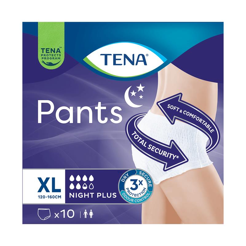 TENA PANTS ASSORBENTI  10 PEZZI NIGHT PLUS XL