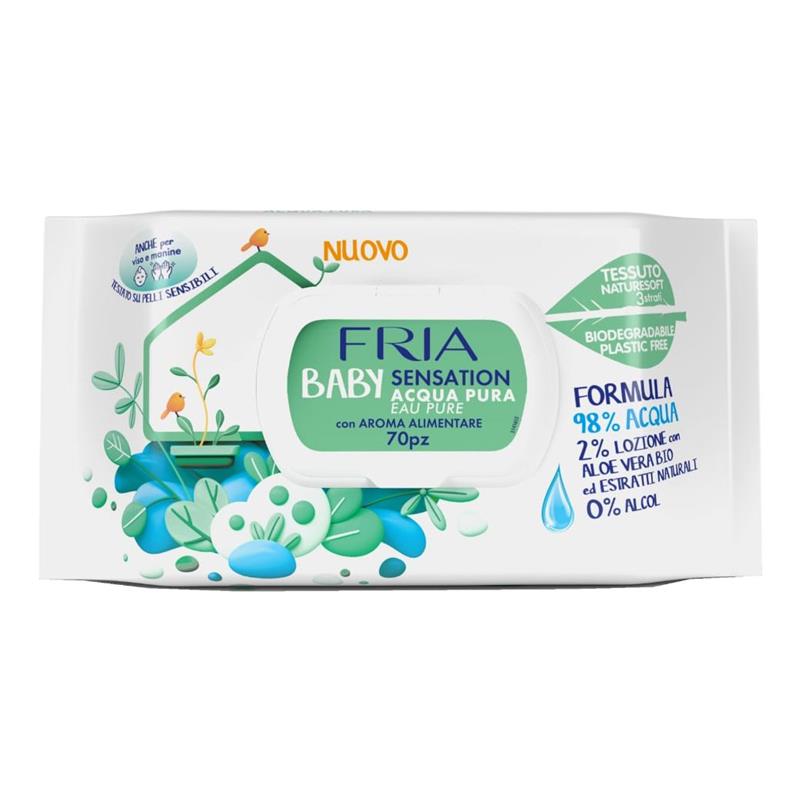 SALVIETTE FRIA BABY 70 PEZZI SENSATION ACQUA PURA BIODEGRADABILI