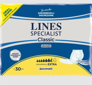 LINES SPECIALIST CLASSIC PANNOLONI SAGOMATI EXTRA 30 PEZZI