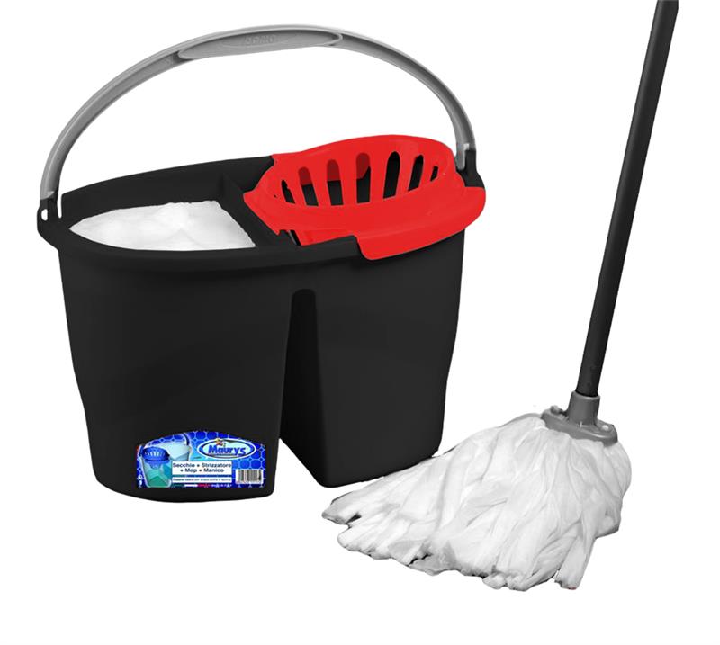 MAURY'S SECCHIO CON STRIZZATORE + MOP + MANICO