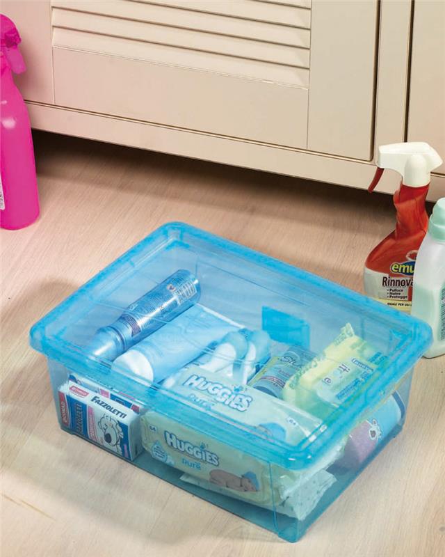 CONTENITORE BOX IN PLASTICA 40 X 30 X H13 TRASPARENTE