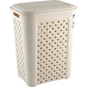 ARIANNA PORTABIANCHERIA 50 LT ANGORA SUPERFICIE INTRECCIATA EFFETTO VIMINI 43,5 X 33,5 X H 55 CON COPERCHIO