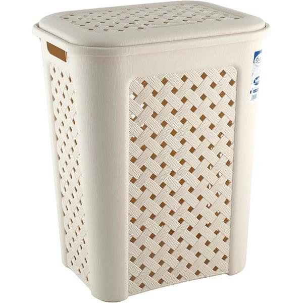 ARIANNA PORTABIANCHERIA 50 LT ANGORA SUPERFICIE INTRECCIATA EFFETTO VIMINI 43,5 X 33,5 X H 55 CON COPERCHIO