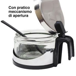 MAURY'S CONDÌ FORMAGGIERA DA TAVOLA CON CUCCHIAINO IN ACCIAIO INOX