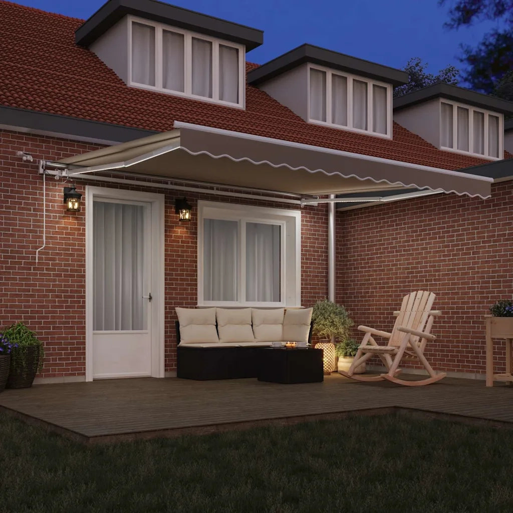 Tenda Retrattile Beige 400 × 300 cm Poliestere e Metallo 3330610