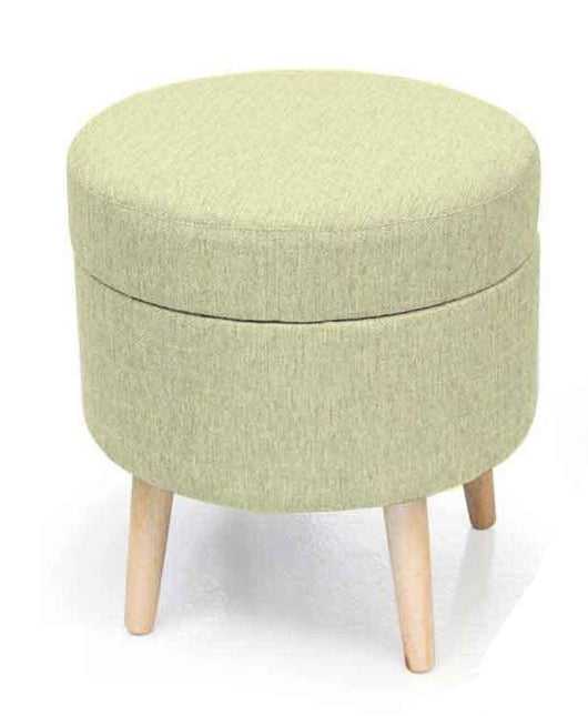 POUF CONENITORE SEDUTA IN VELLUTO E GAMBE IN LEGNO 37 X H40 CM COLORE CREMA