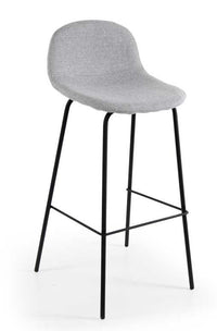 SGABELLO RIGA CON SEDUTA IMBOTTITA E STRUTTURA ALLUMINIO DA 106 CM GRIGIO CHIARO