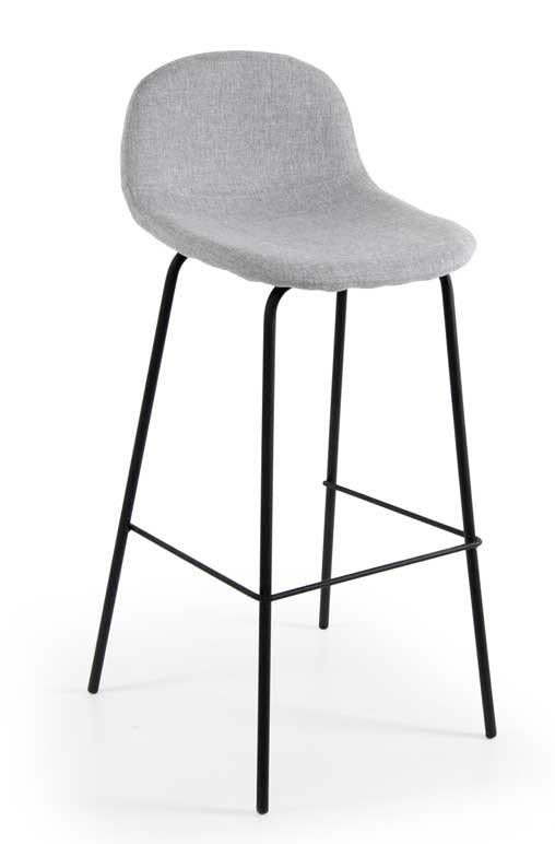 SGABELLO RIGA CON SEDUTA IMBOTTITA E STRUTTURA ALLUMINIO DA 106 CM GRIGIO CHIARO