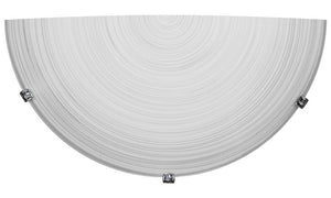 APPLIQUE GISELLA 1XE27 GANCI CROMO VETRO LASTRA BIANCO DECORATO SPIRALE Ø30-H.15-P.10 CM OKX