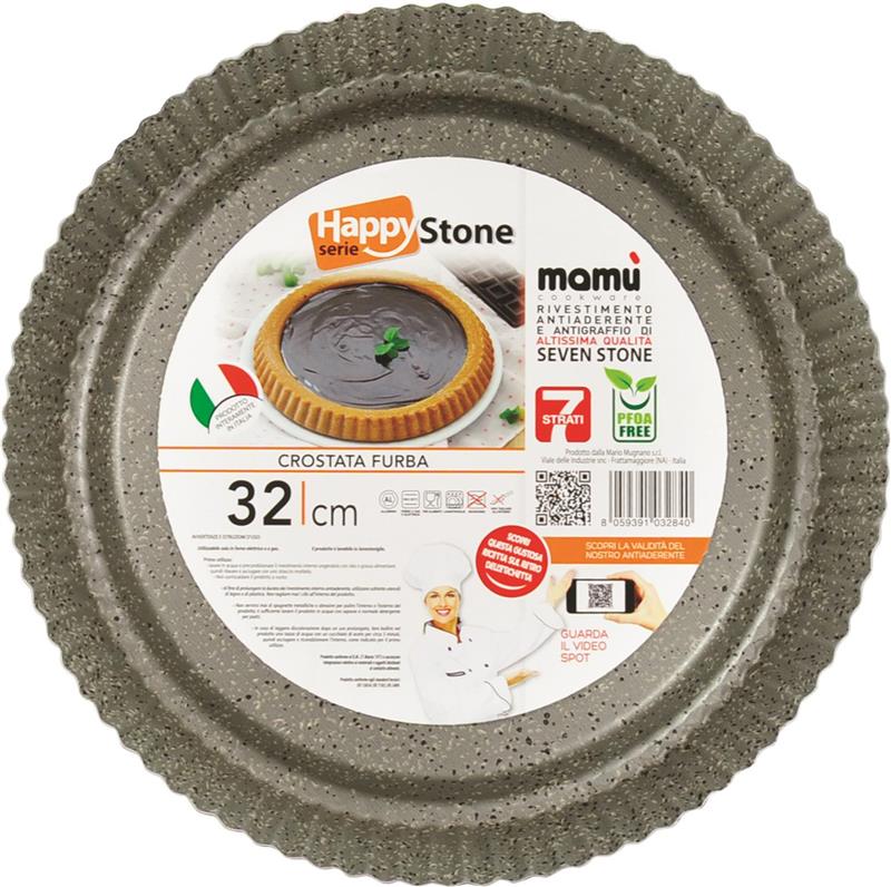 HAPPY STONE CROSTATA FURBA 32CM CON RIVESTIMENTO ANTIADERENTE E ANTIGRAFFIO OKX