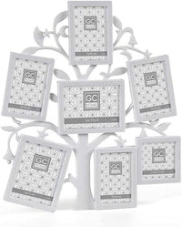 PORTAFOTO AD ALBERO CON 7 VANI  30 X 1,5 X 35,5 CM IN COLORE BIANCO