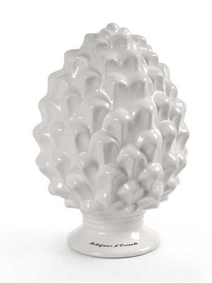 PIGNA BIANCA IN CERAMICA IDEA ARREDO 11X11X17 CM DA TAVOLO ARTIGIANI D'ORIENTE