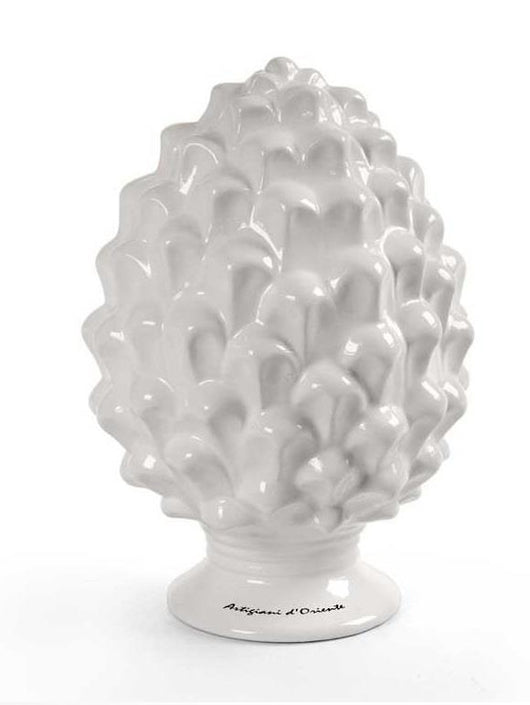 PIGNA BIANCA IN CERAMICA IDEA ARREDO 11X11X17 CM DA TAVOLO ARTIGIANI D'ORIENTE