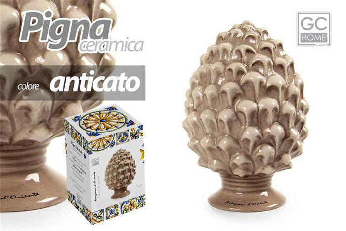 PIGNA COLORE ANTICATO IN CERAMICA IDEA ARREDO 14X14X22 CM DA TAVOLO ARTIGIANI D'ORIENTE