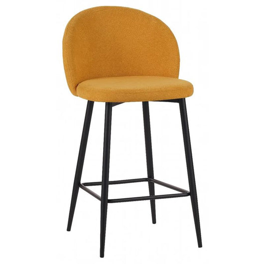 SGABELLO MODELLO SHELLY 50X54,5X96,5  COLOR SENAPE IN TESSUTO CON COMODA SEDUTA E GAMBE ALTE COLOR NERO