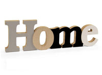 SCRITTA HOME DECORAZIONE IN LEGNO 42X11X2 CM DA TAVOLO CON COLORI VARI