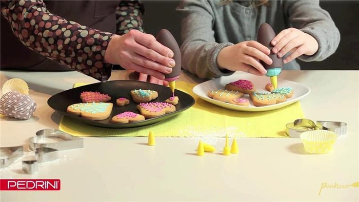 PEDRINI PENNA DECORATRICE DOLCI CON 6 BECCUCCI PER CAKE DESIGN 26X12X5 CM