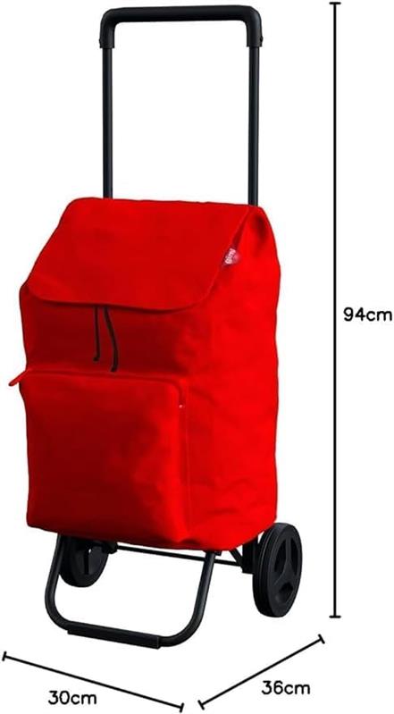 GIMI ARGO I CARRELLO PORTASPESA LEGGERO CAPIENZA 42 L E TASCA FRONTALE + ZIP ANTIPIOGGIA LEGGERO 94HX30X36 CM ROSSO