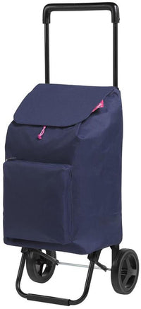 GIMI ARGO I CARRELLO PORTASPESA LEGGERO CAPIENZA DA 42 TASCA FRONTALE CON ZIP ANTIPIOGGIA  94HX30X36 CM BLU