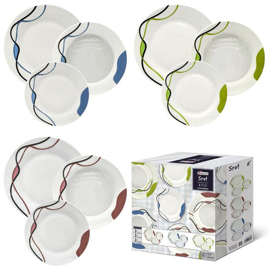 MAURY'S PIATTI 9 PZ SPOT COLORE BLU/ROSA/VERDE