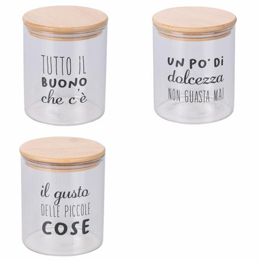 BARATTOLO MOTIVY 750 ML IN VETRO CON SIMPATICHE SCRITTE ASSORTITE