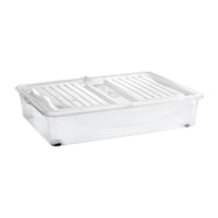 BOX SOTTOLETTO CON RUOTE 80X60X17CM IN PLASTICA TRASPARENTE DA  56,4 LT