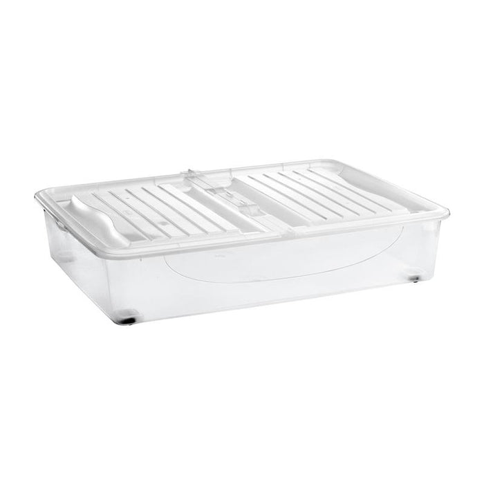 BOX SOTTOLETTO CON RUOTE 80X60X17CM IN PLASTICA TRASPARENTE DA  56,4 LT