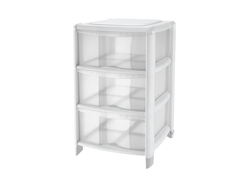 CASSETTIERA 3 CASSETTI ALTI MODELLO BAMBU COLORE BIANCO 39.5 X 38.5X 67H CM