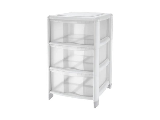 CASSETTIERA 3 CASSETTI ALTI MODELLO BAMBU COLORE BIANCO 39.5 X 38.5X 67H CM