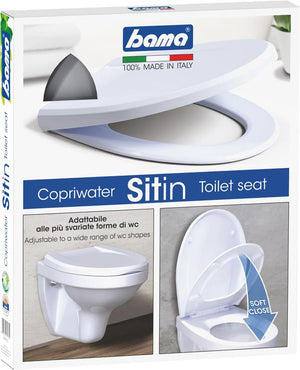 COPRI WATER SIT IN CON CHIUSURA SOFT CLOSE COLORE BIANCO ADATTABILE A DIVERSE FORME