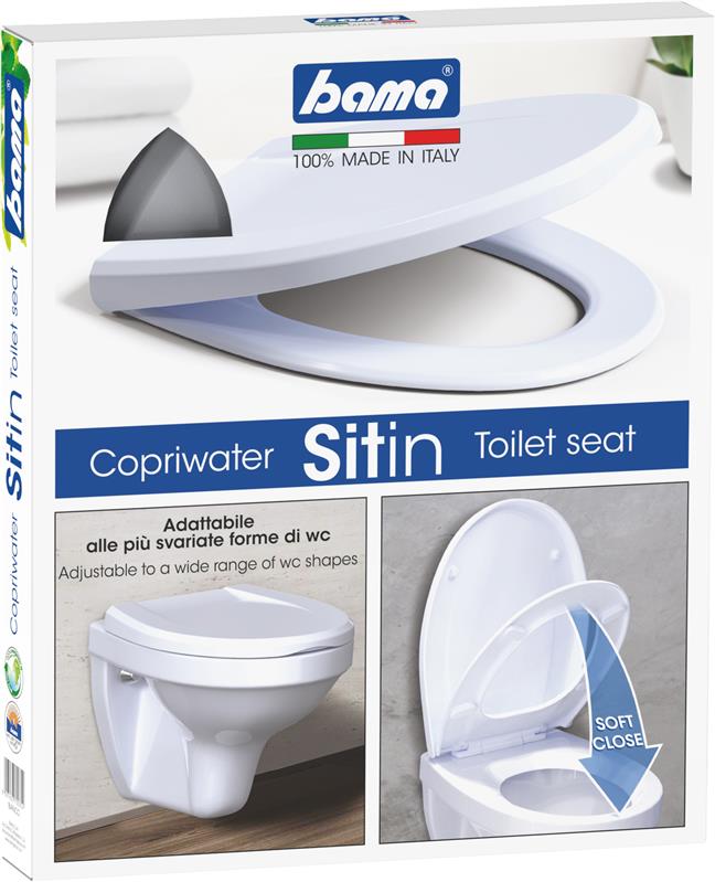 COPRI WATER SIT IN CON CHIUSURA SOFT CLOSE COLORE BIANCO ADATTABILE A DIVERSE FORME