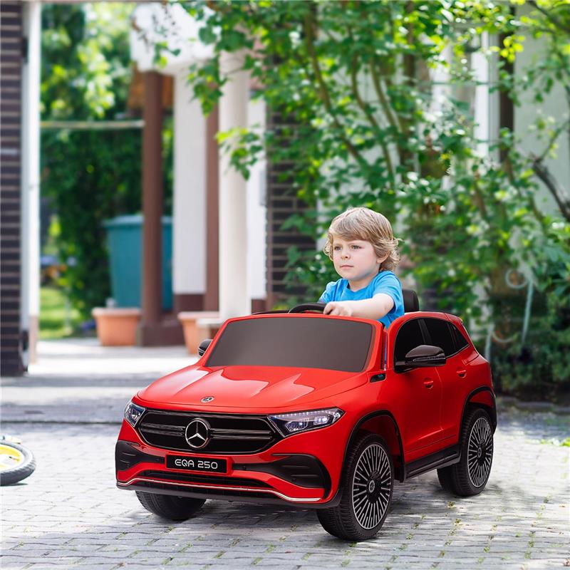 MACCHINA ELETTRICA PER BAMBINI 3-8 ANNI CON TELECOMANDO, FARI E CLACSON, ROSSA E NERA