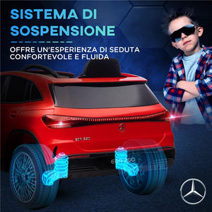 MACCHINA ELETTRICA PER BAMBINI 3-8 ANNI CON TELECOMANDO, FARI E CLACSON, ROSSA E NERA