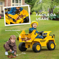 CAMION GIOCATTOLO LICENZA CATERPILLAR CON TELECOMANDO, FARI, SECCHIO E PALA, 110X70.5X61.5 CM, GIALLO