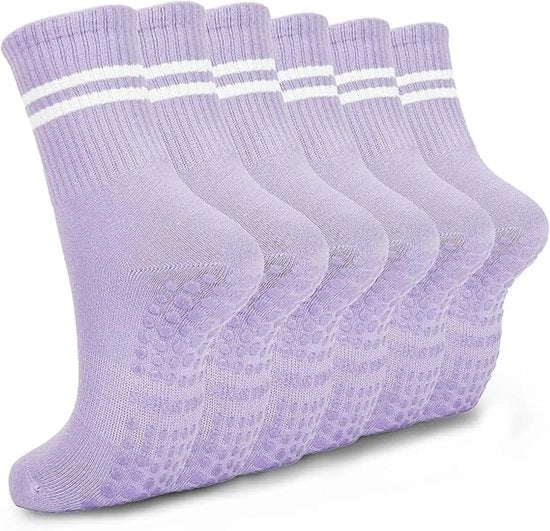 Sokke per pilates, yogasokke per donne con grip, calze antiscivolo per piedi nudi, calze per allenamento, calze crew per donne in gravidanza, calze da ballo.