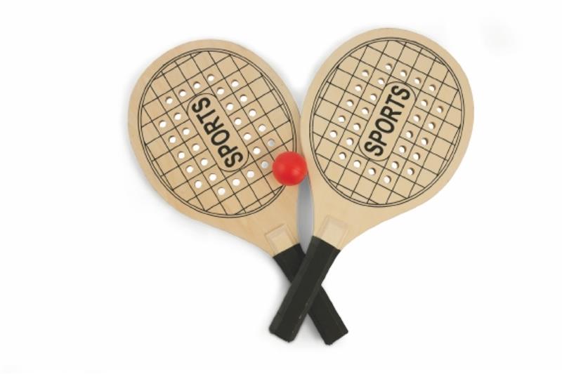 MAURY'S SET 2 RACCHETTONI DA SPIAGGIA IN LEGNO + PALLINA