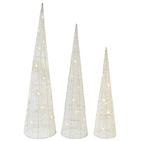 MAURY'S GLITTER WHITE SET 3 CONI DECORATIVI A LED
