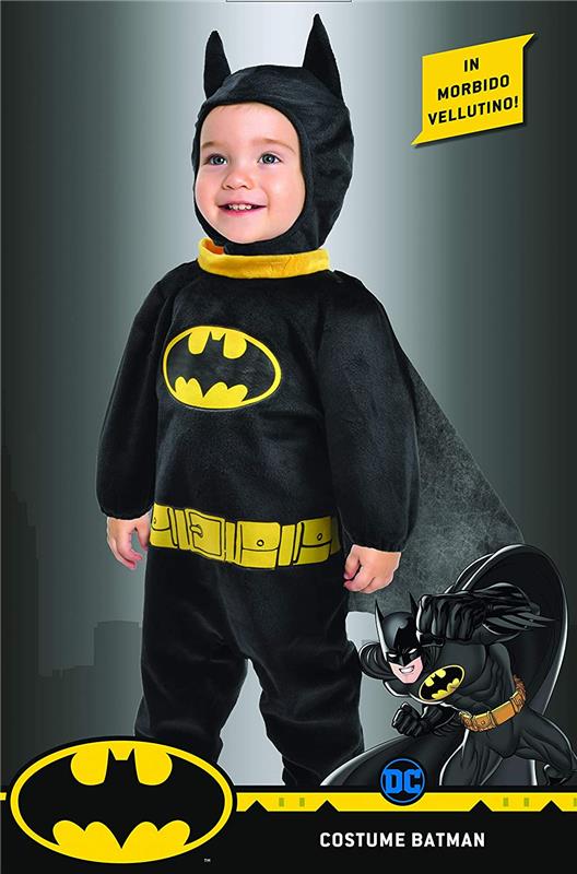 BATMAN BABY COSTUME TUTINA TRAVESTIMENTO ORIGINALE DC COMICS 6-12 MESI 60 CM