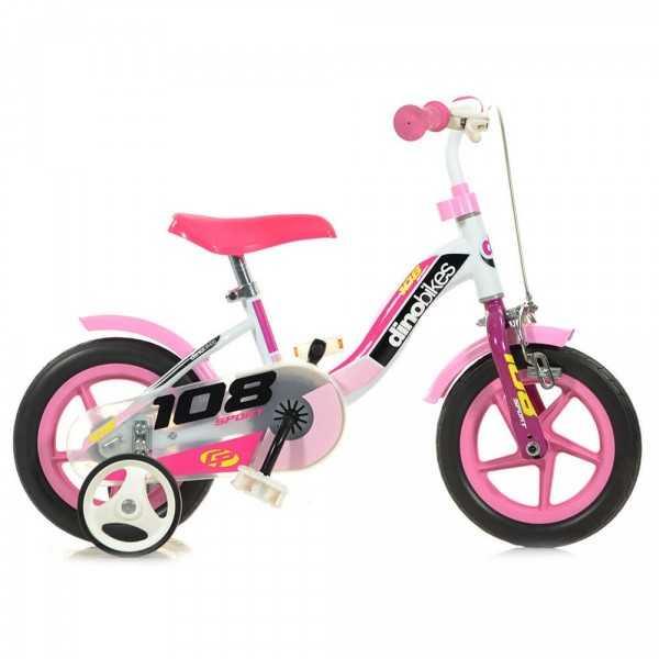 BICICLETTA 10 POLLICI ROSA BAMBINA CON ROTELLE