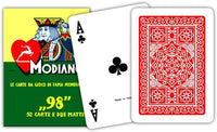 CARTE DA GIOCO MODIANO DA POKER COLORE ROSSO IN CONFEZIONE DA 52 CARTE