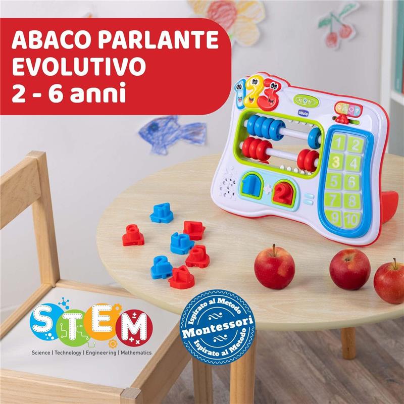 CHICCO ABACO NUMERI & SOMME GIOCO EDUCATIVO PER BAMBINI MATEMATICO IN 4 LINGUE PER IMPARARE NUMERI E SOMME ANNI 6 ANNI
