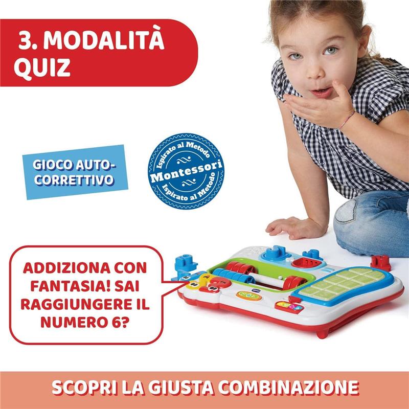 CHICCO ABACO NUMERI & SOMME GIOCO EDUCATIVO PER BAMBINI MATEMATICO IN 4 LINGUE PER IMPARARE NUMERI E SOMME ANNI 6 ANNI