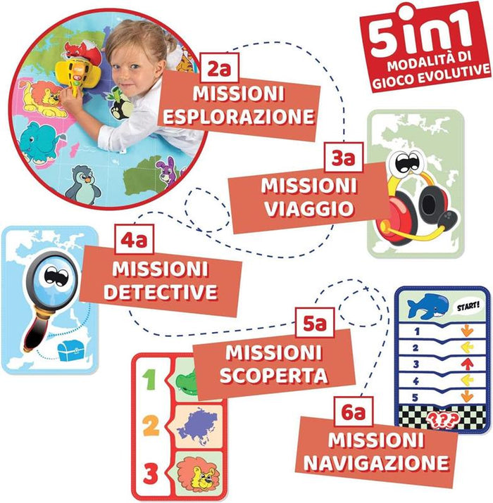 CHICCO TAPPETO GIOCO EVOLUTIVO LE AVVENTURE DI CODY PROGRAMMAZIONE E AL CODING TAPPETO BAMBINI CAMERETTA110X80  2-6 ANNI