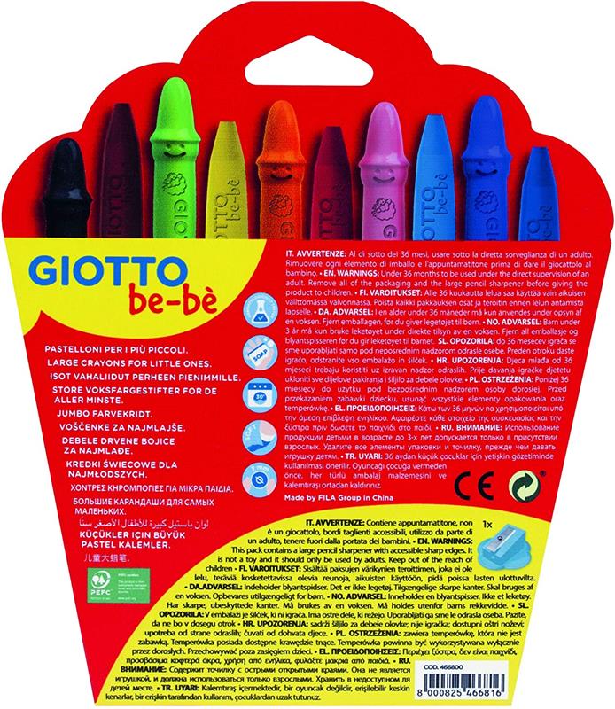 GIOTTO BEBE SUPER PASTELLONI CERA IN CONFEZIONE DA 10 PEZZI