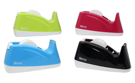 DISPENSER BICOLOR 15X66 CM PER SCOTCH ,DA BANCO ,PER NASTRO ADESIVO, CON DENTINI PER STRAPPO COLORI ASSORTITI