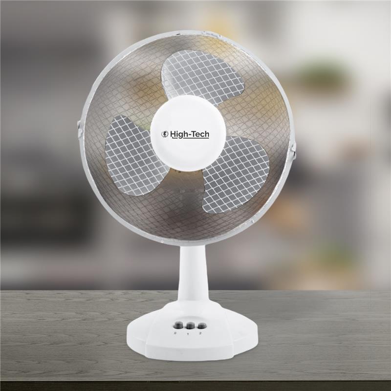 HIGH-TECH VENTILATORE DA TAVOLO 2 VELOCITÀ 25 WATT COLORE BIANCO