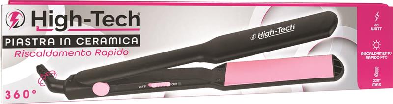 HIGH-TECH PIASTRA PER CAPELLI DA 60W CON COMPONENTI IN CERAMICA COLORE ASSORTITO