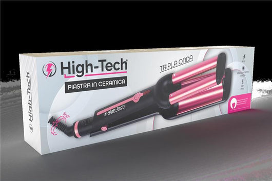HIGH-TECH PIASTRA PER CAPELLI A TRIPLA ONDA DA 55W CON PIASTRA IN CERAMICA