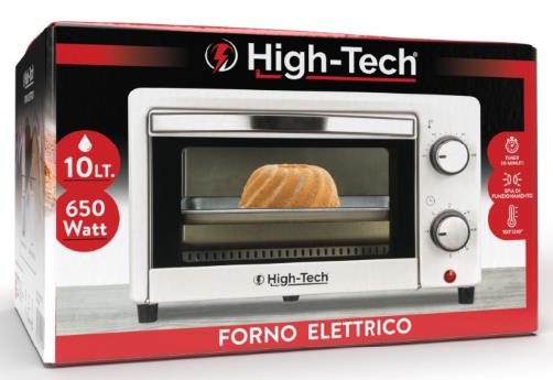 HIGH-TECH FORNO ELETTRICO DA 10LT CON POTENZA 650W COLORE BIANCO