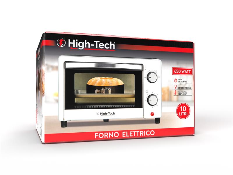 HIGH-TECH FORNO ELETTRICO DA 10LT CON POTENZA 650W COLORE BIANCO